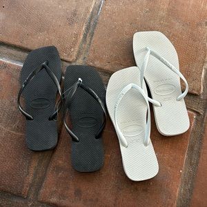 2 Pairs Havaianas Square Shape Flip Flop Sandal